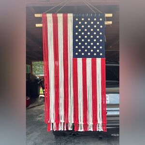 Handmade fiber art American flag